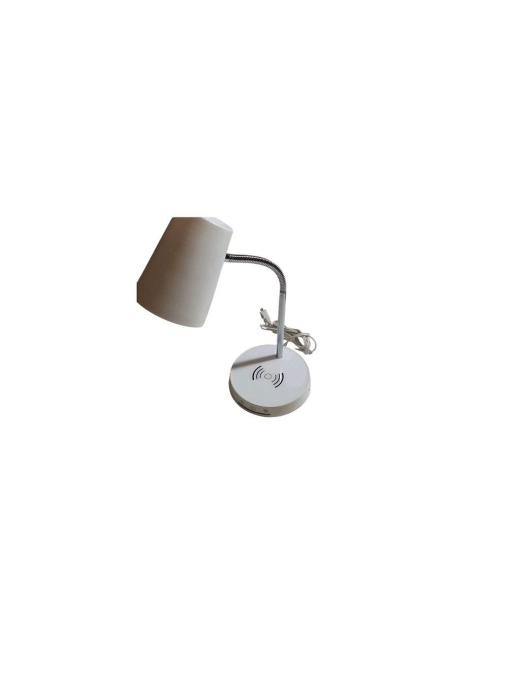 Unbranded Home LED Desk Lamp with Wireless Charger One Size White Silver